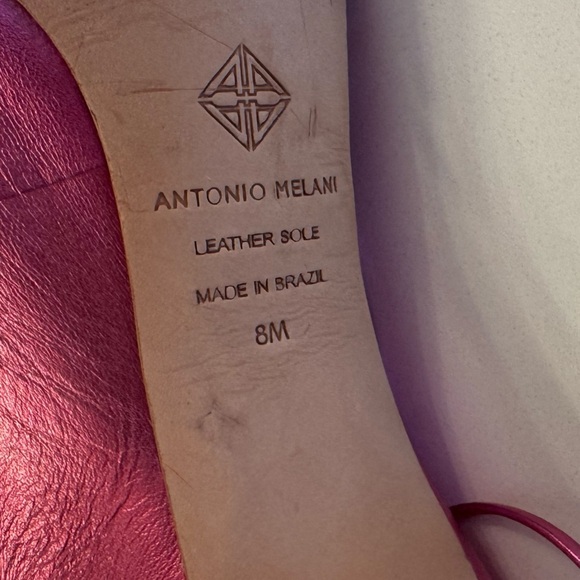 Antinio Melani Metallic Pink Lace-Up Stiletto 4 Inch Heels- Size 8 Medium - Picture 5 of 9
